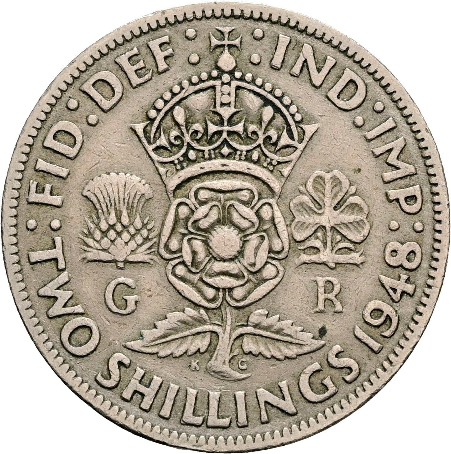 2 Shillings Georg VI. (1936-1952) 1948 – Rückseite