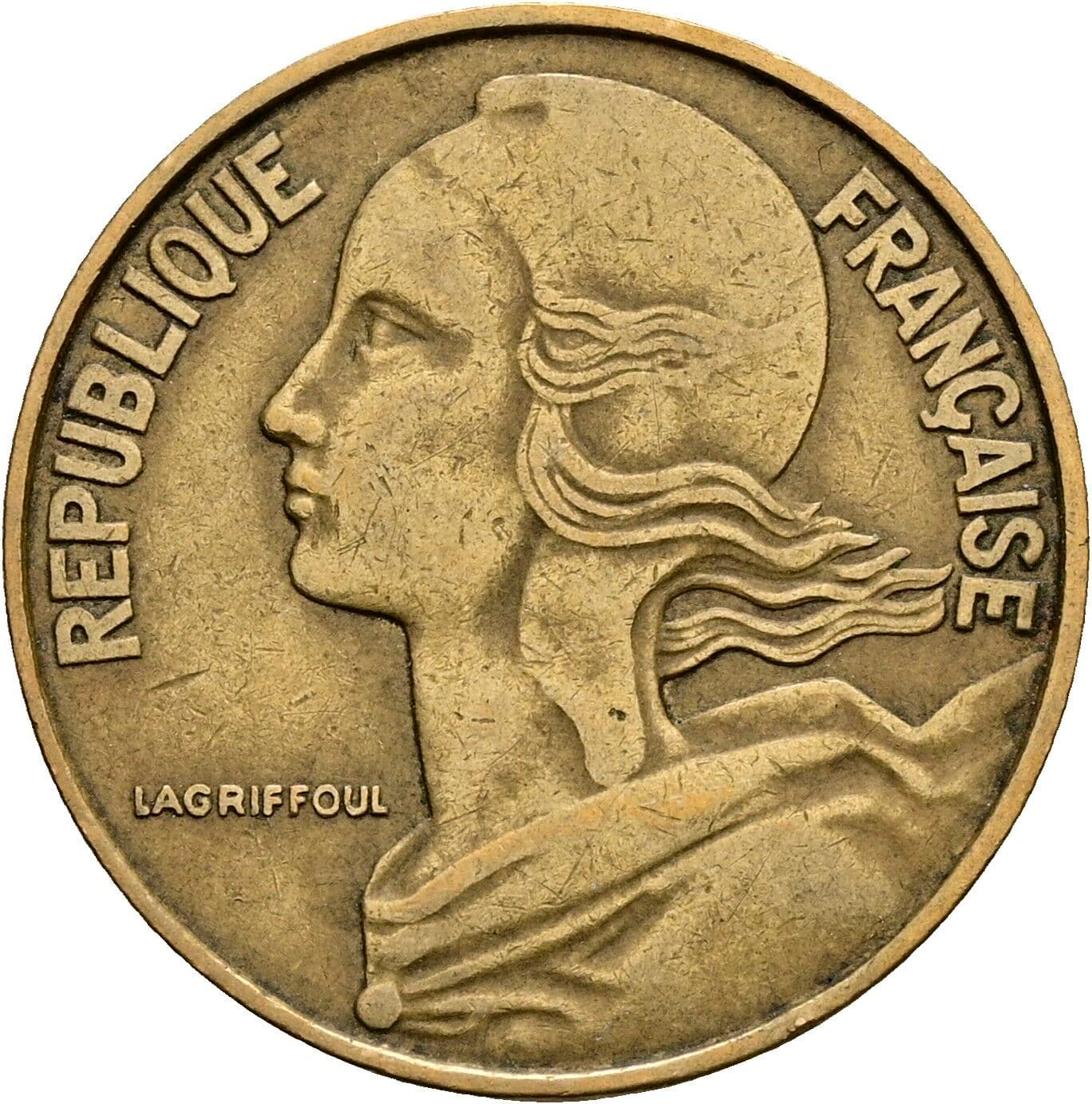 20 Centimes 1967 – Vorderseite