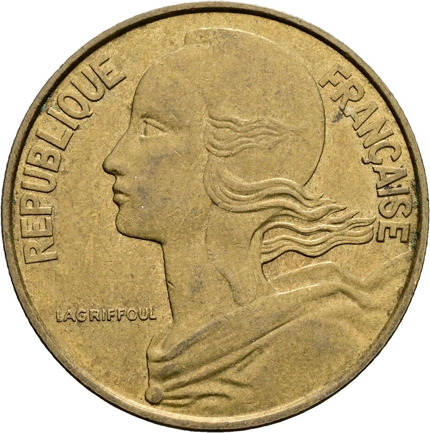20 Centimes 1963 – Rückseite