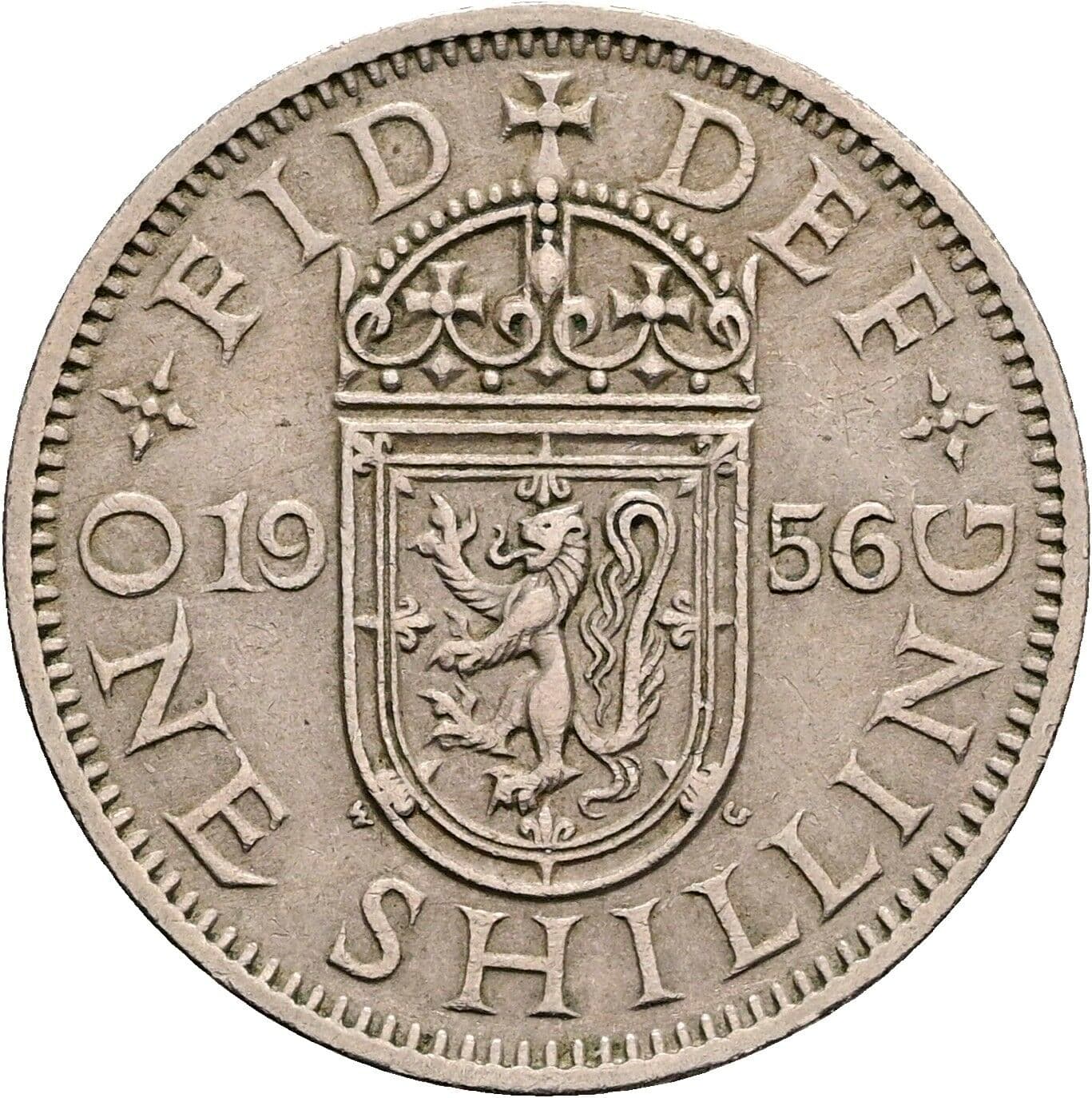 1 Shilling Elisabeth II. 1952-2022 1956 – Rückseite