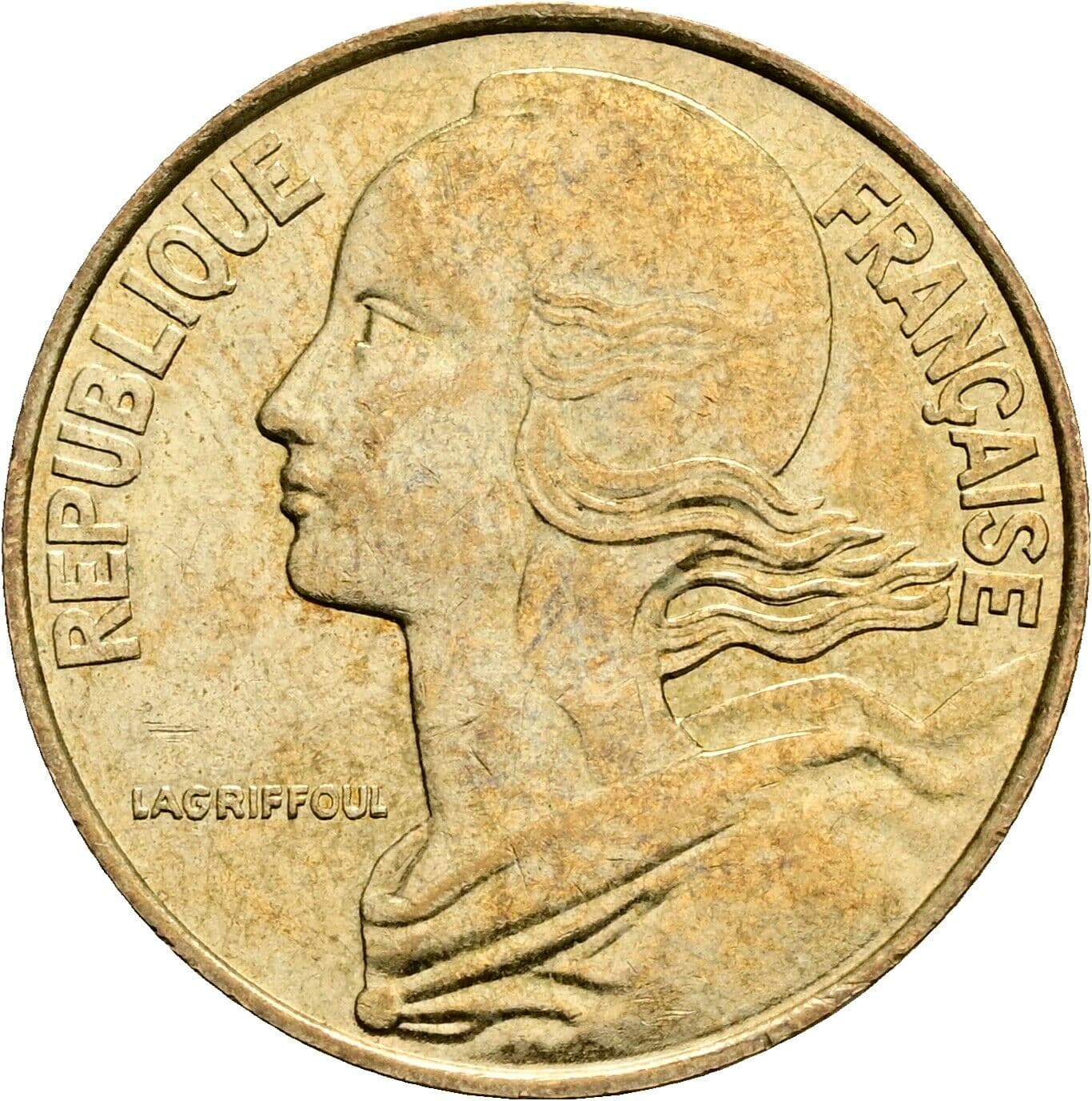 20 Centimes 1987 – Vorderseite