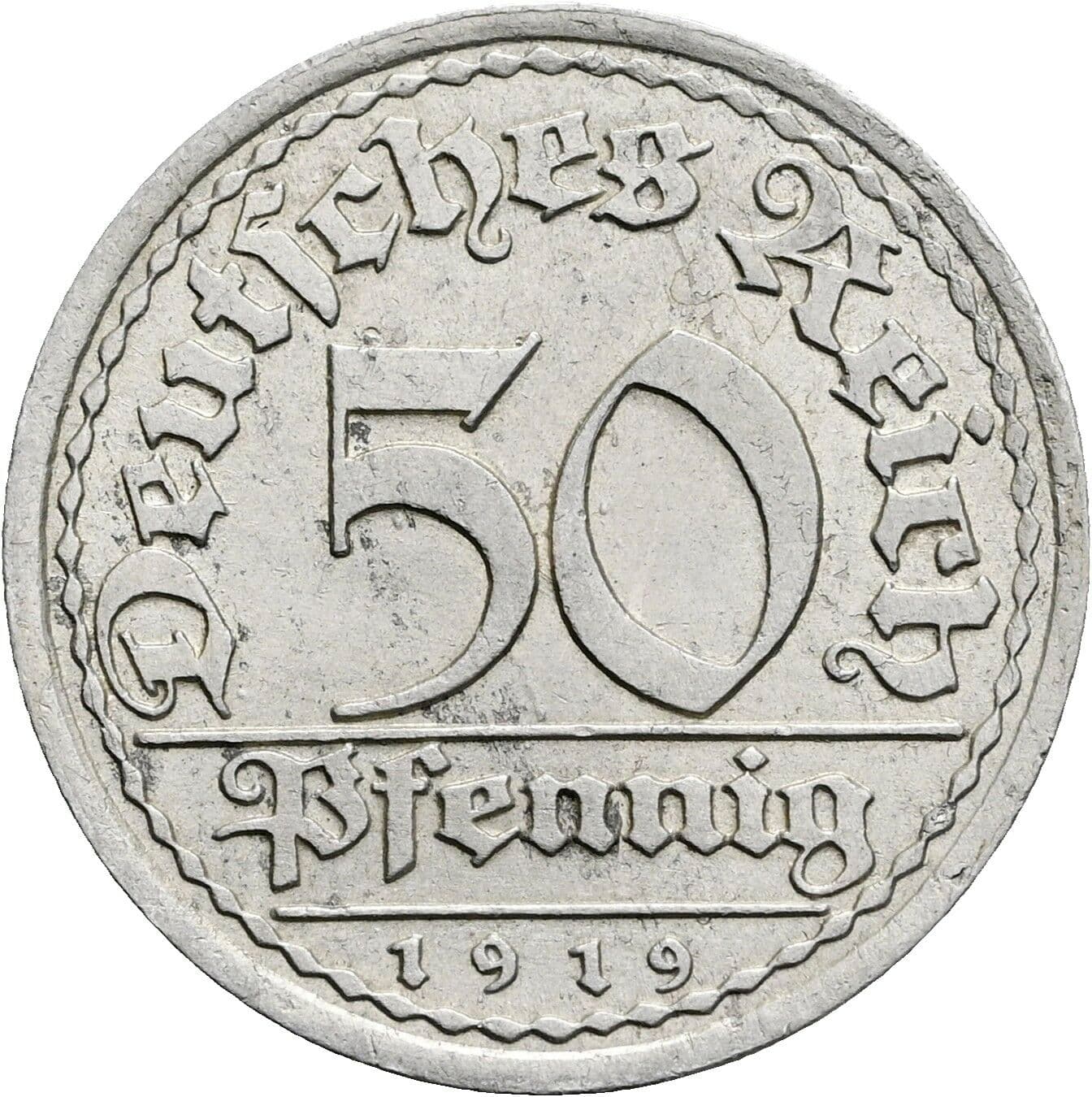 50 Pfennig 1919 J – Vorderseite