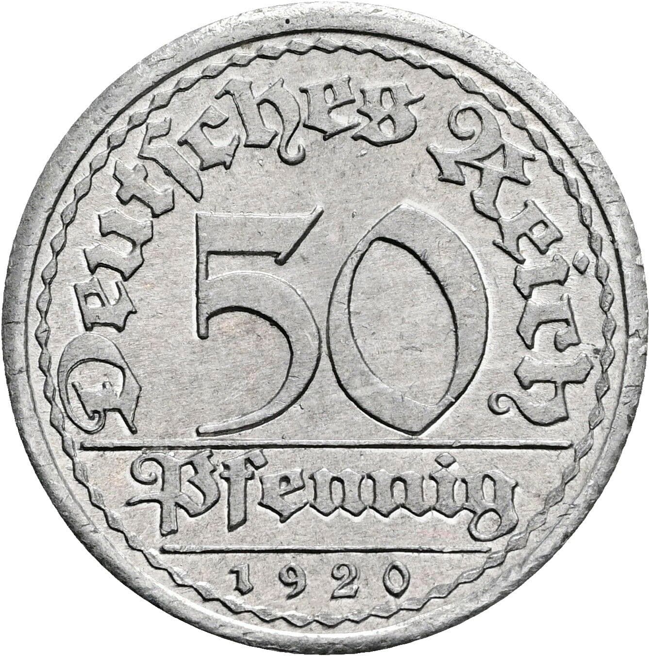 50 Pfennig 1920 E – Vorderseite