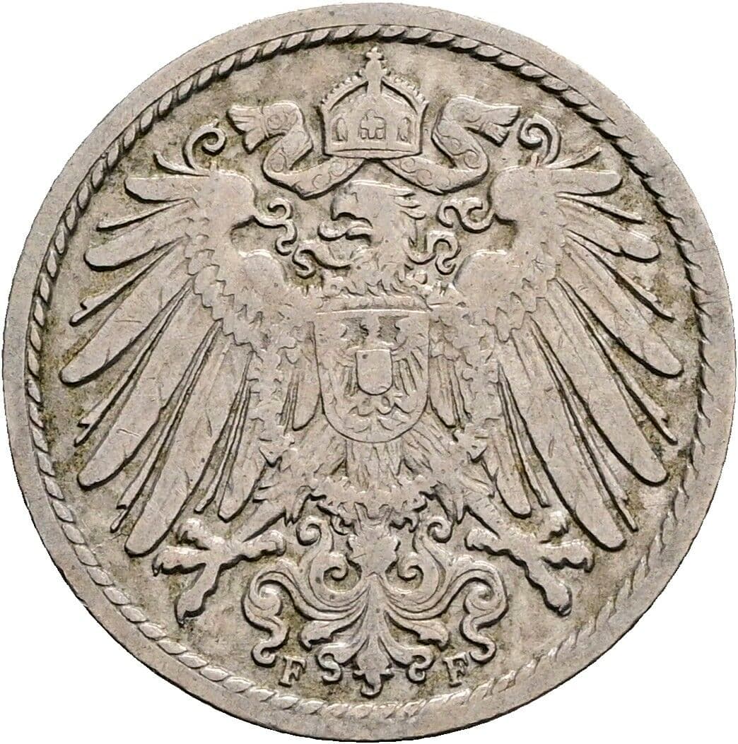 5 Pfennig 1900 F – Rückseite