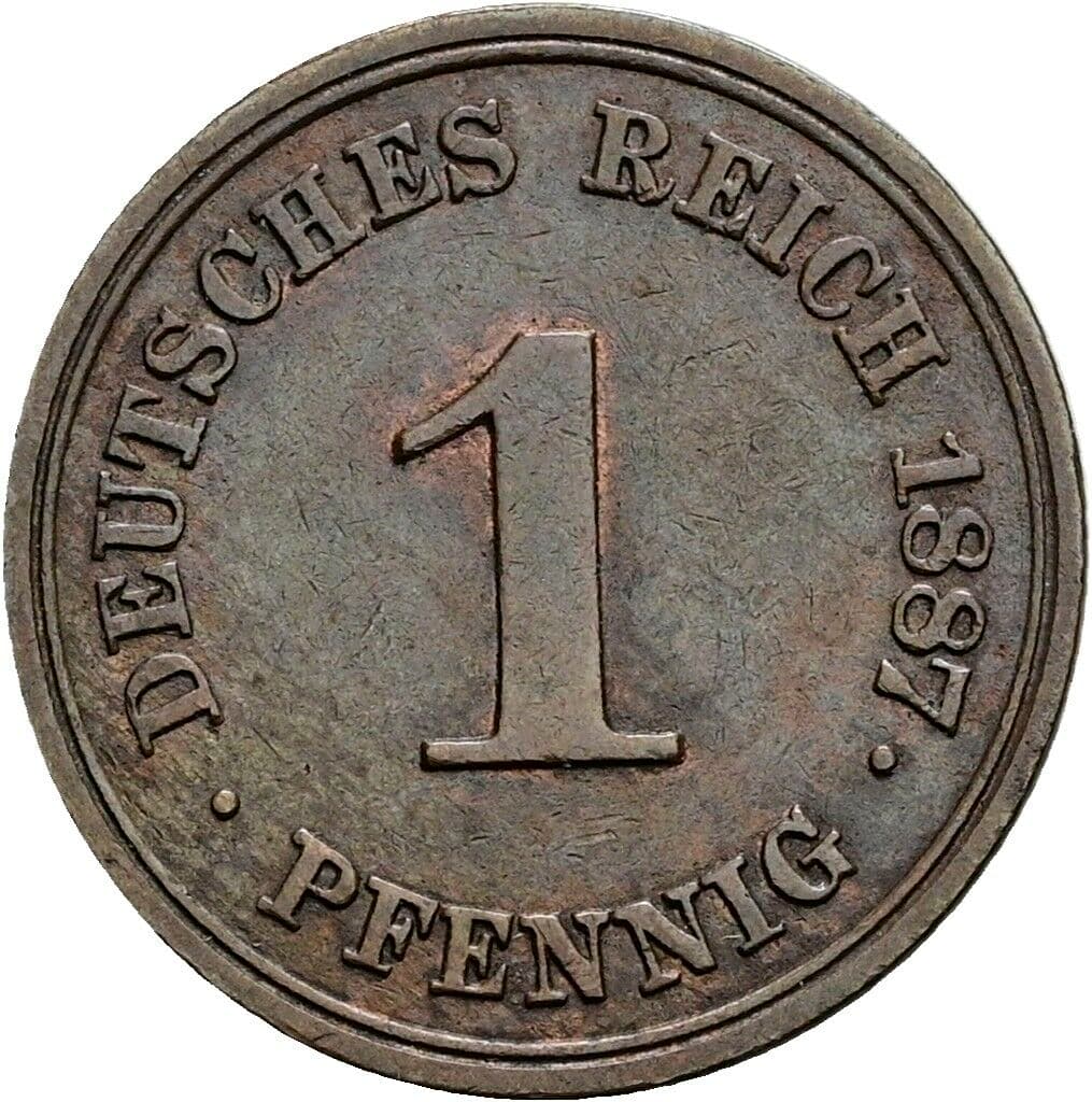 1 Pfennig 1887 E – Vorderseite