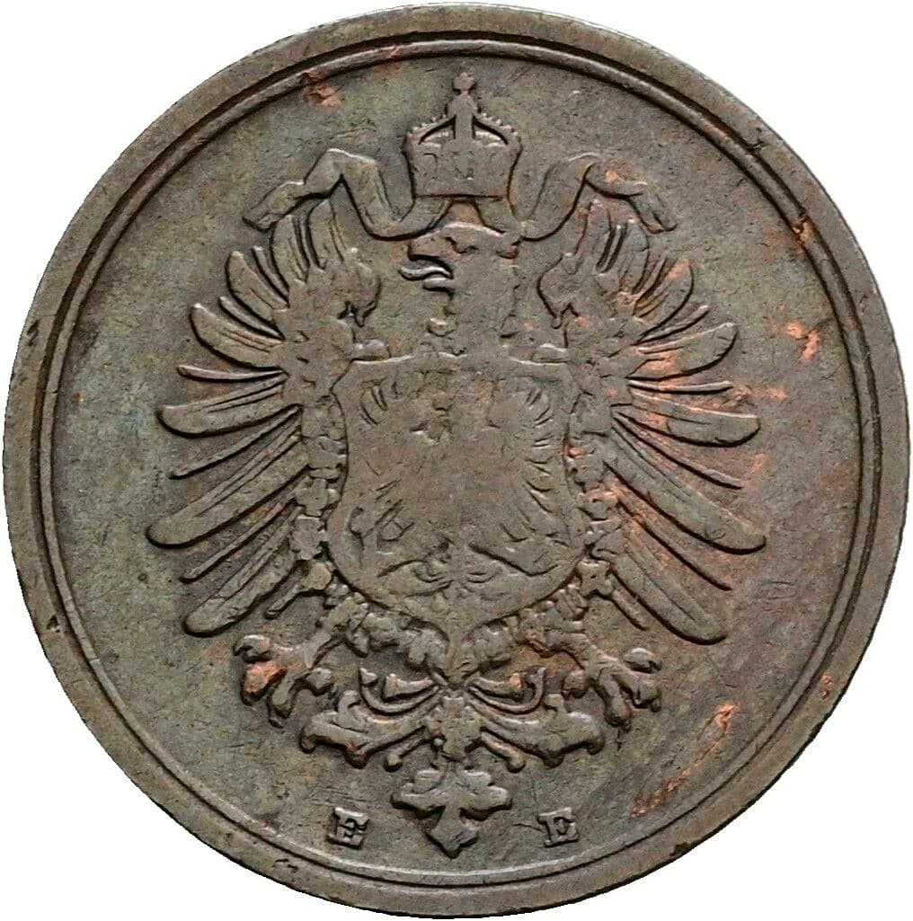1 Pfennig 1887 E – Rückseite