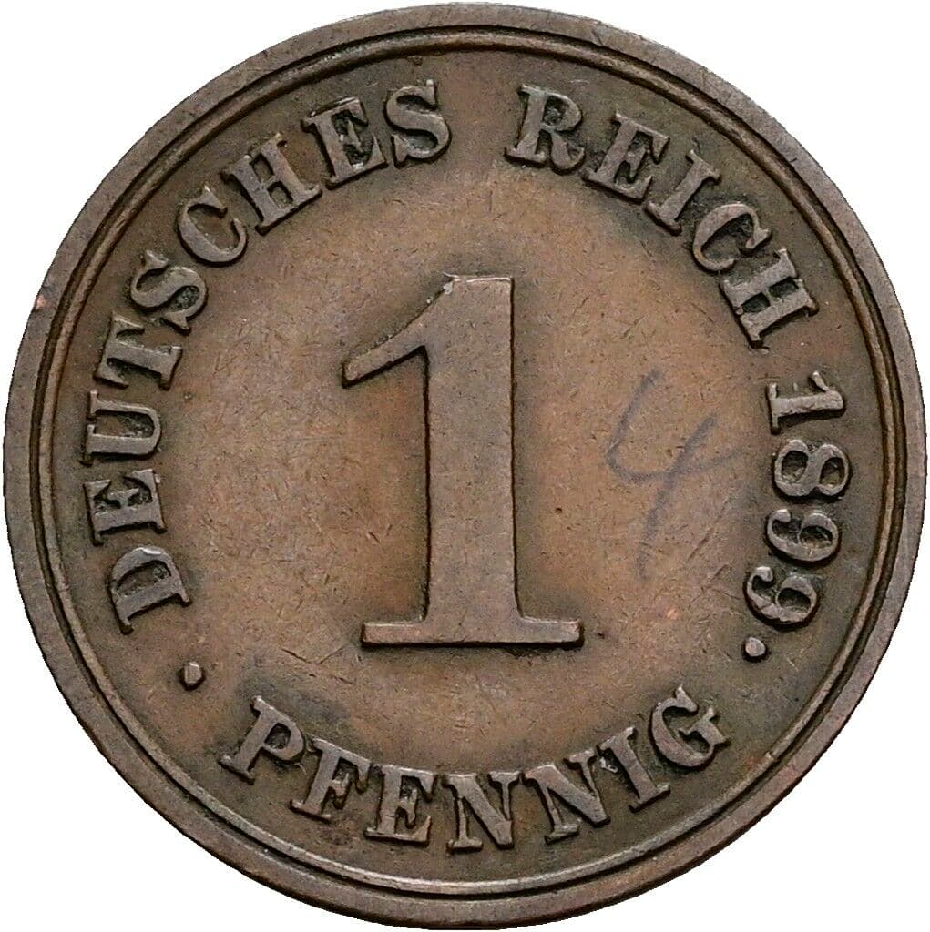1 Pfennig 1899 E – Vorderseite