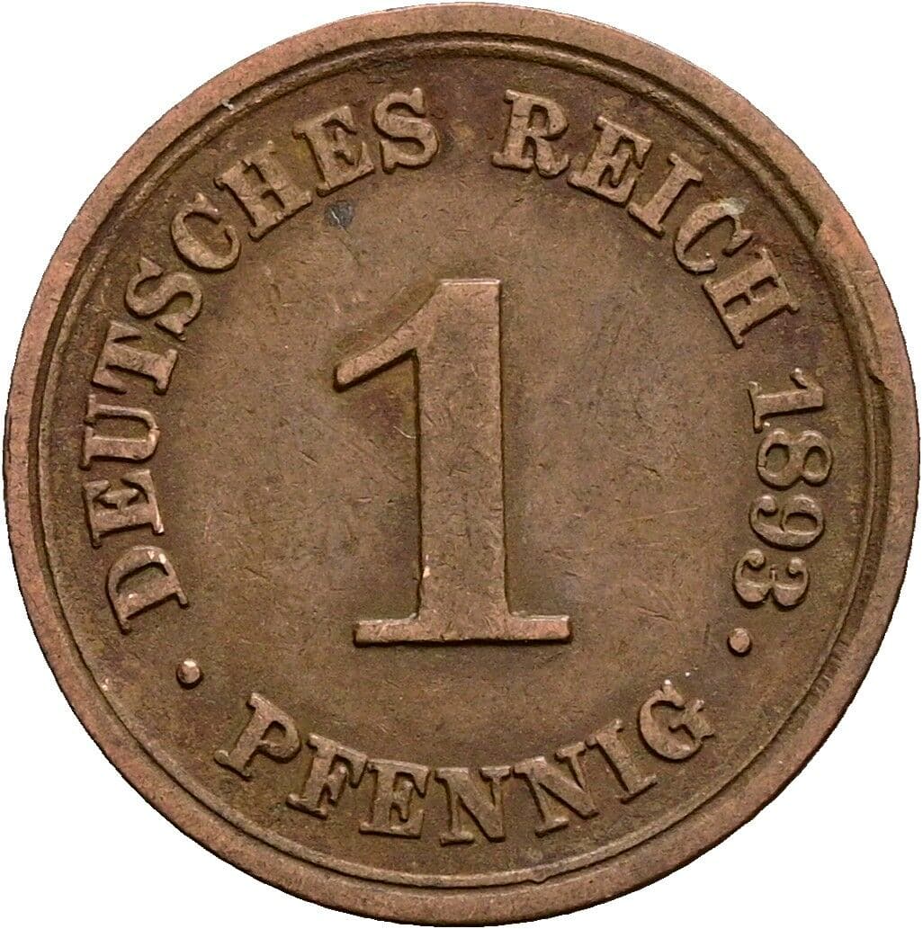 1 Pfennig 1893 E – Vorderseite
