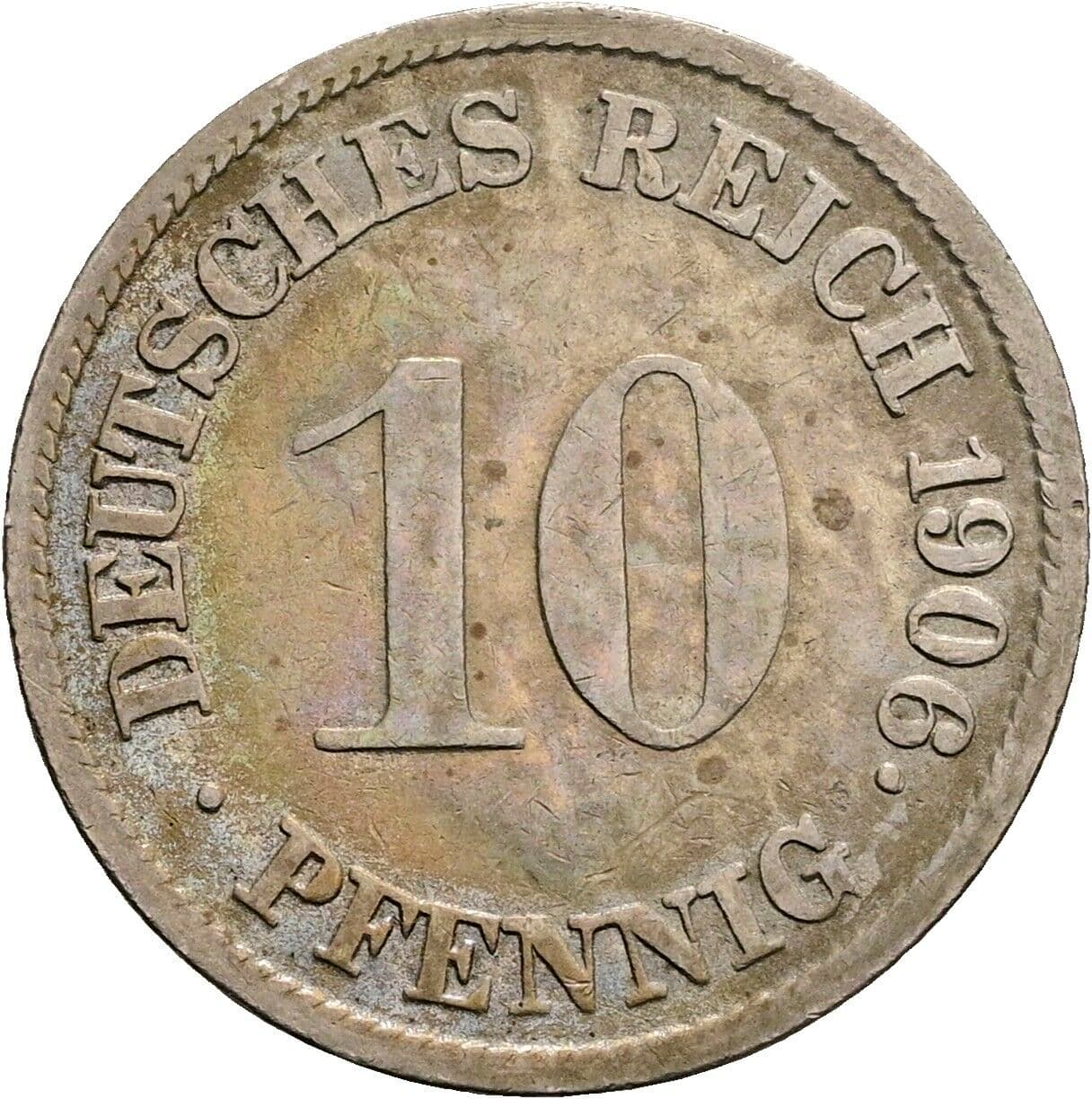 10 Pfennig 1906 G – Vorderseite