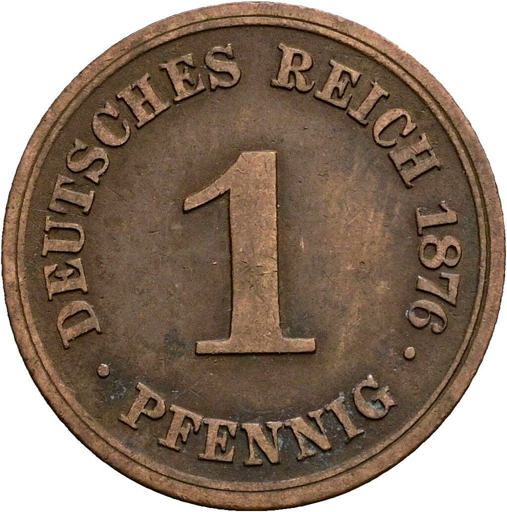 1 Pfennig 1876 F – Vorderseite