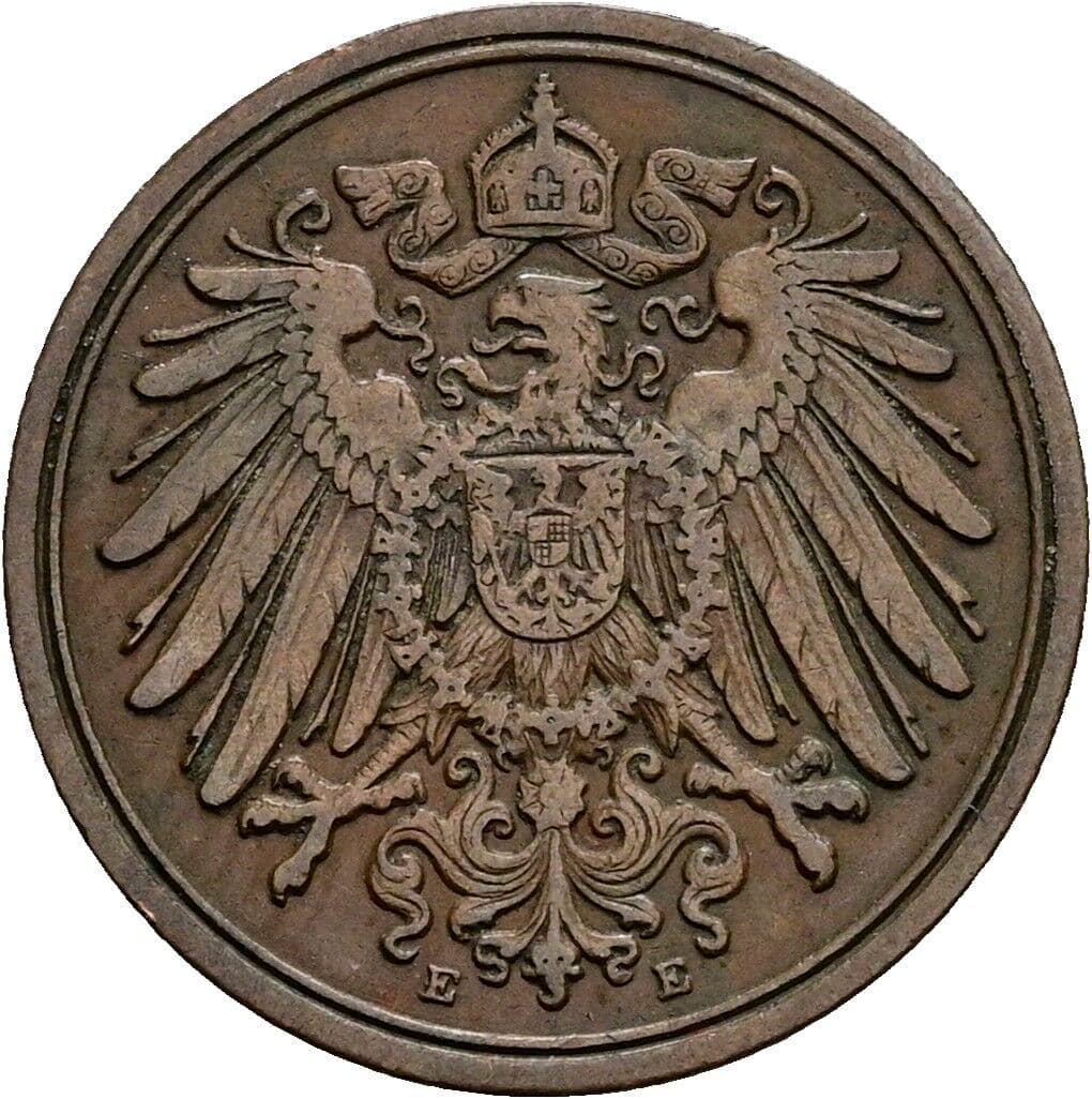 1 Pfennig 1899 E – Rückseite