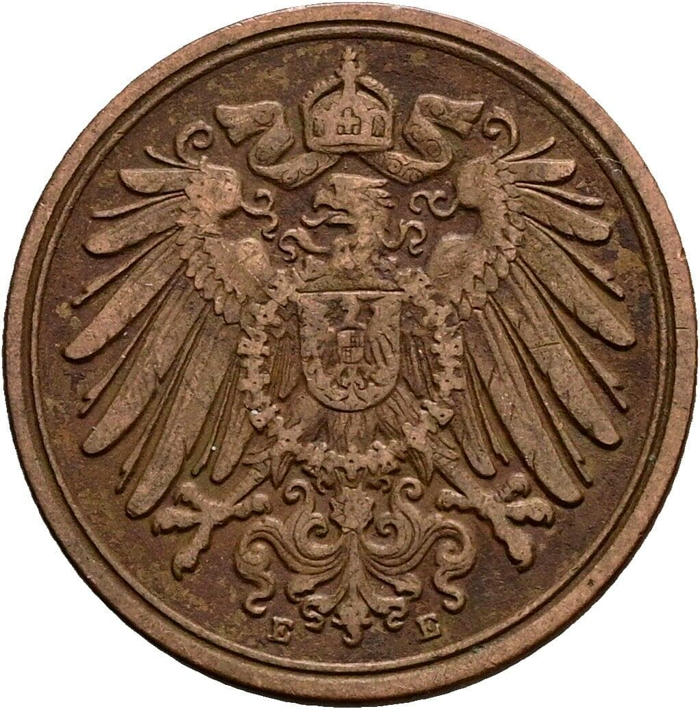 1 Pfennig 1893 E – Rückseite