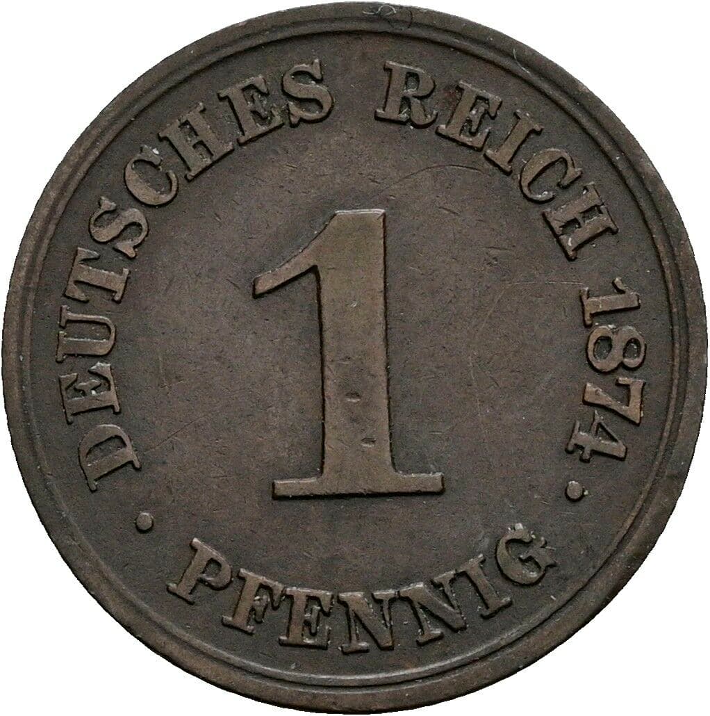 1 Pfennig 1874 E – Vorderseite