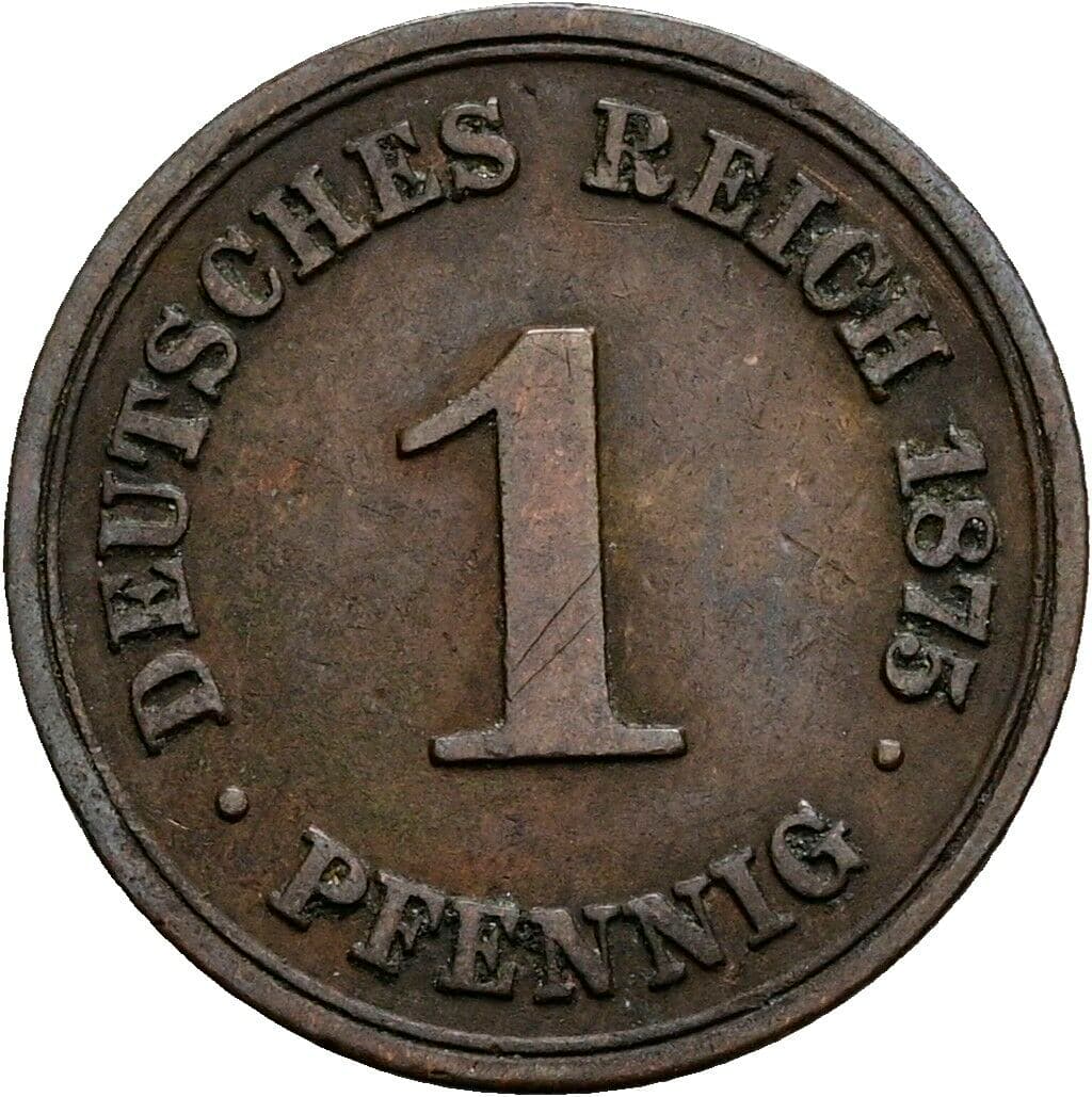 1 Pfennig 1875 B – Vorderseite