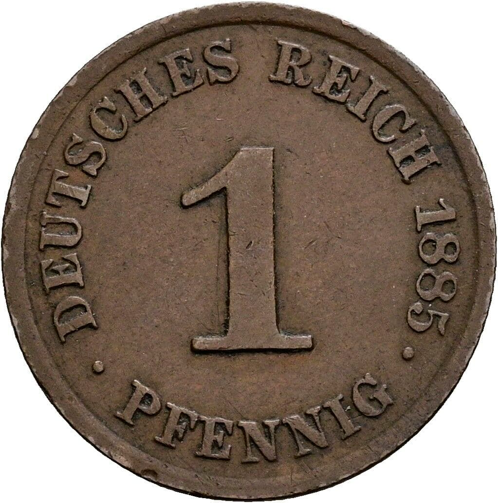 1 Pfennig 1885 J – Vorderseite