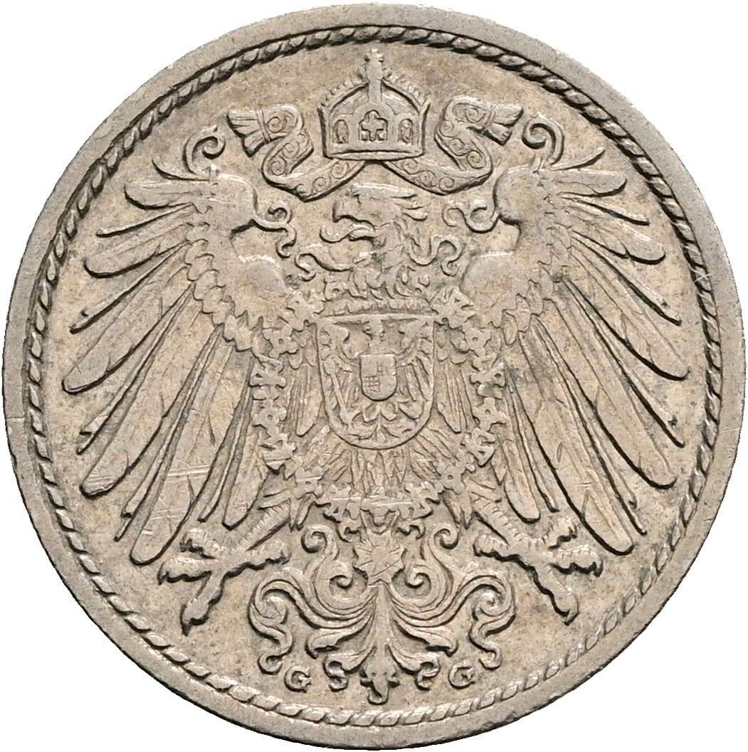 5 Pfennig 1912 G – Rückseite