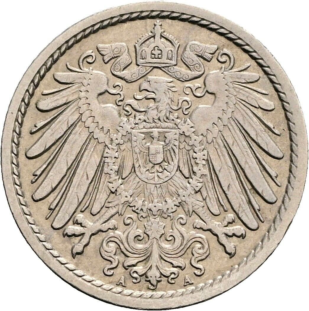5 Pfennig 1909 A – Rückseite