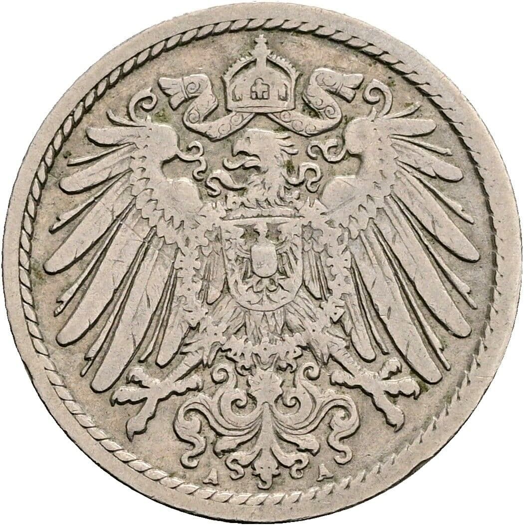 5 Pfennig 1901 A – Rückseite