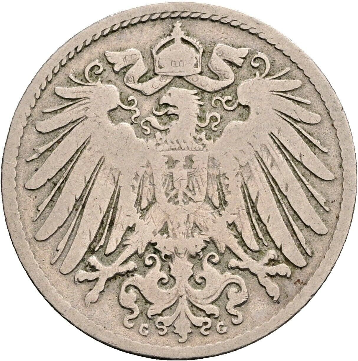 10 Pfennig 1891 G – Rückseite