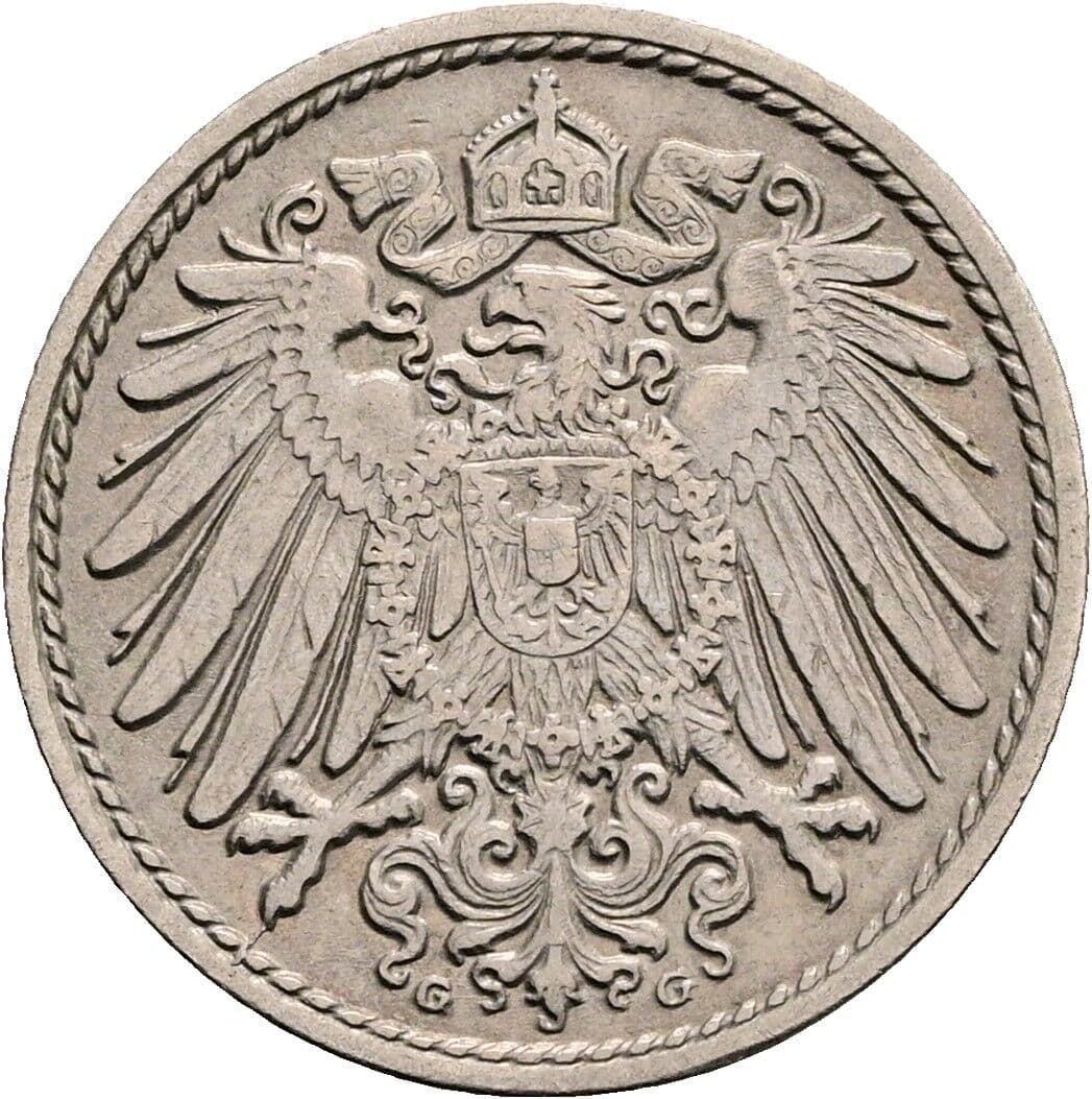 5 Pfennig 1913 G – Rückseite