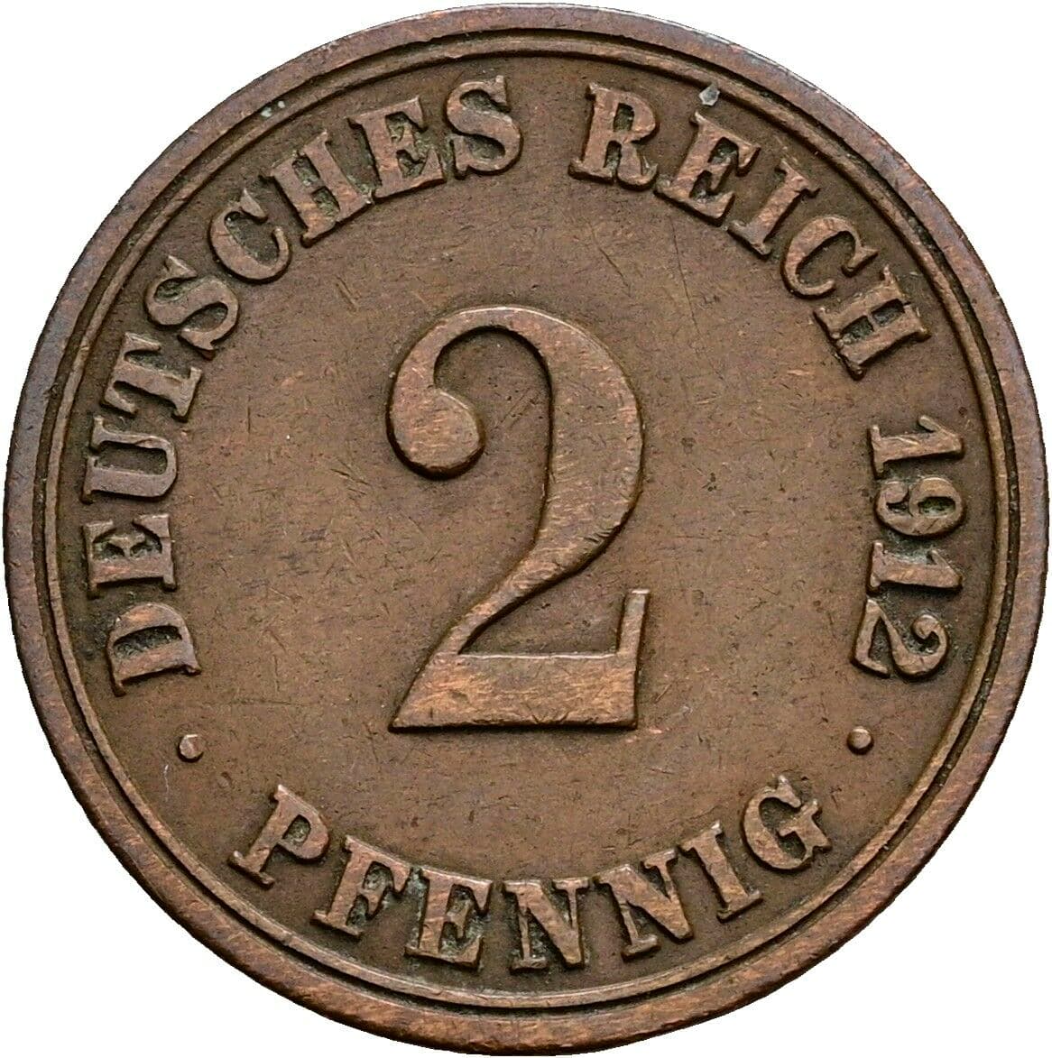 2 Pfennig 1912 A – Vorderseite