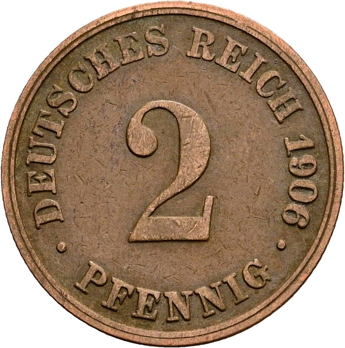 2 Pfennig 1906 – Vorderseite