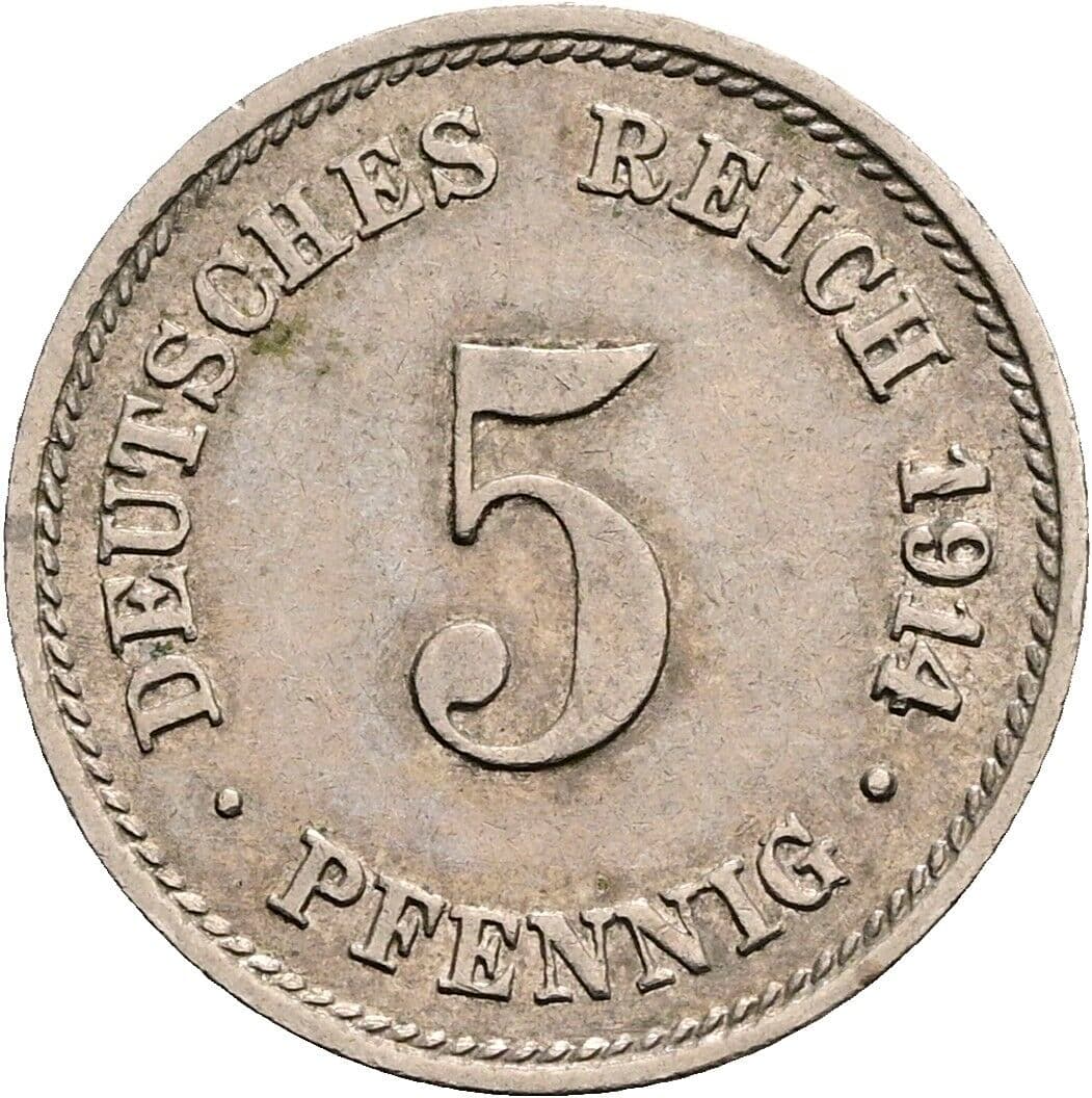 5 Pfennig 1914 G – Vorderseite