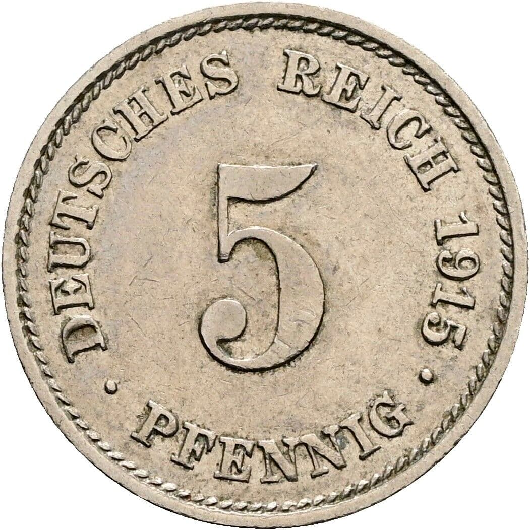 5 Pfennig 1915 G – Vorderseite