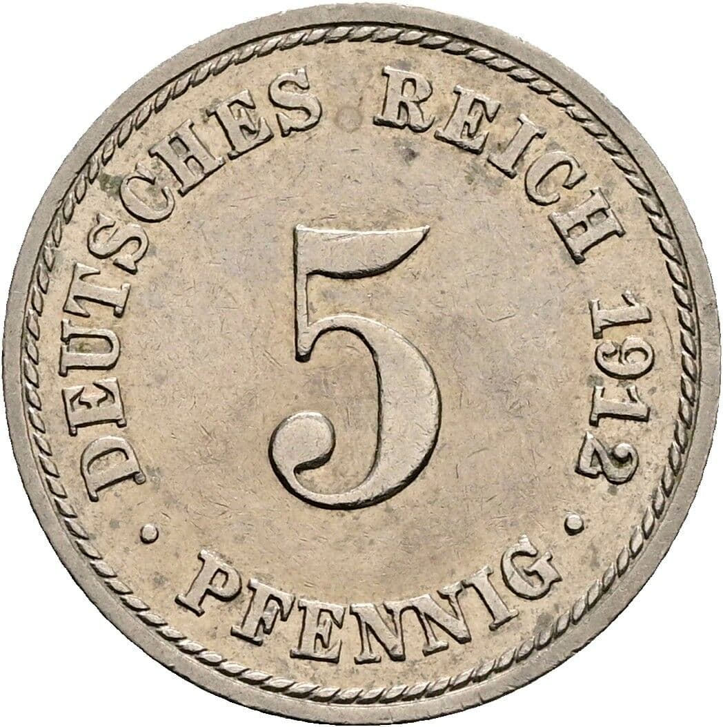 5 Pfennig 1912 A – Vorderseite