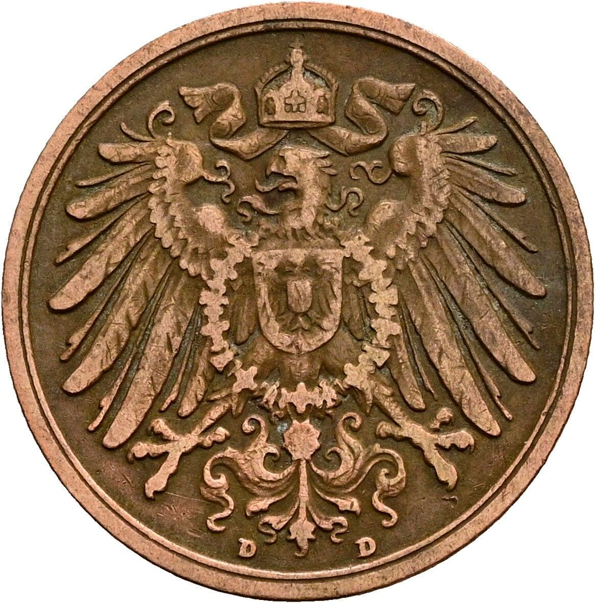 2 Pfennig 1906 – Rückseite
