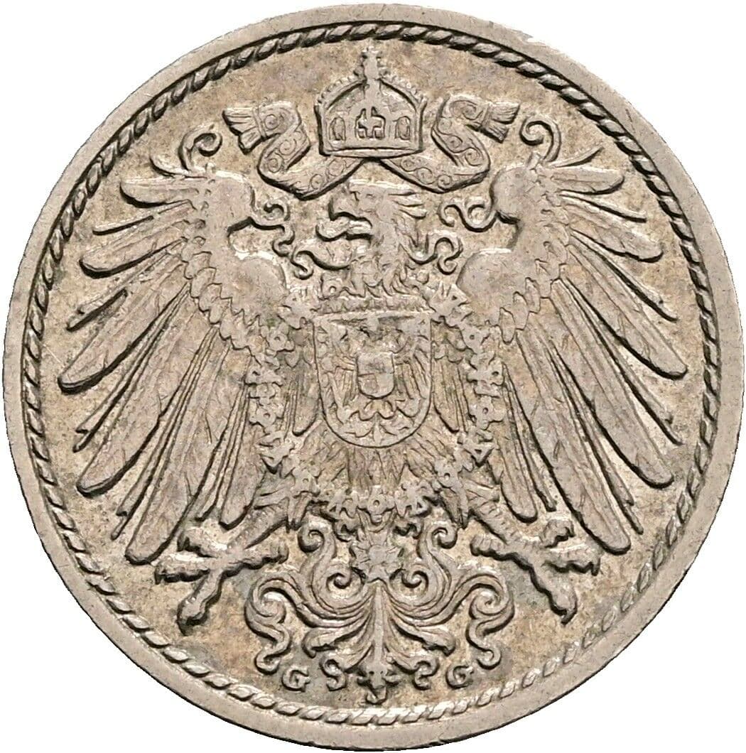 5 Pfennig 1914 G – Rückseite