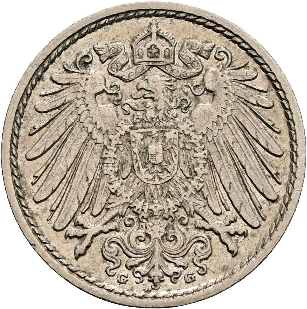 5 Pfennig 1915 G – Rückseite