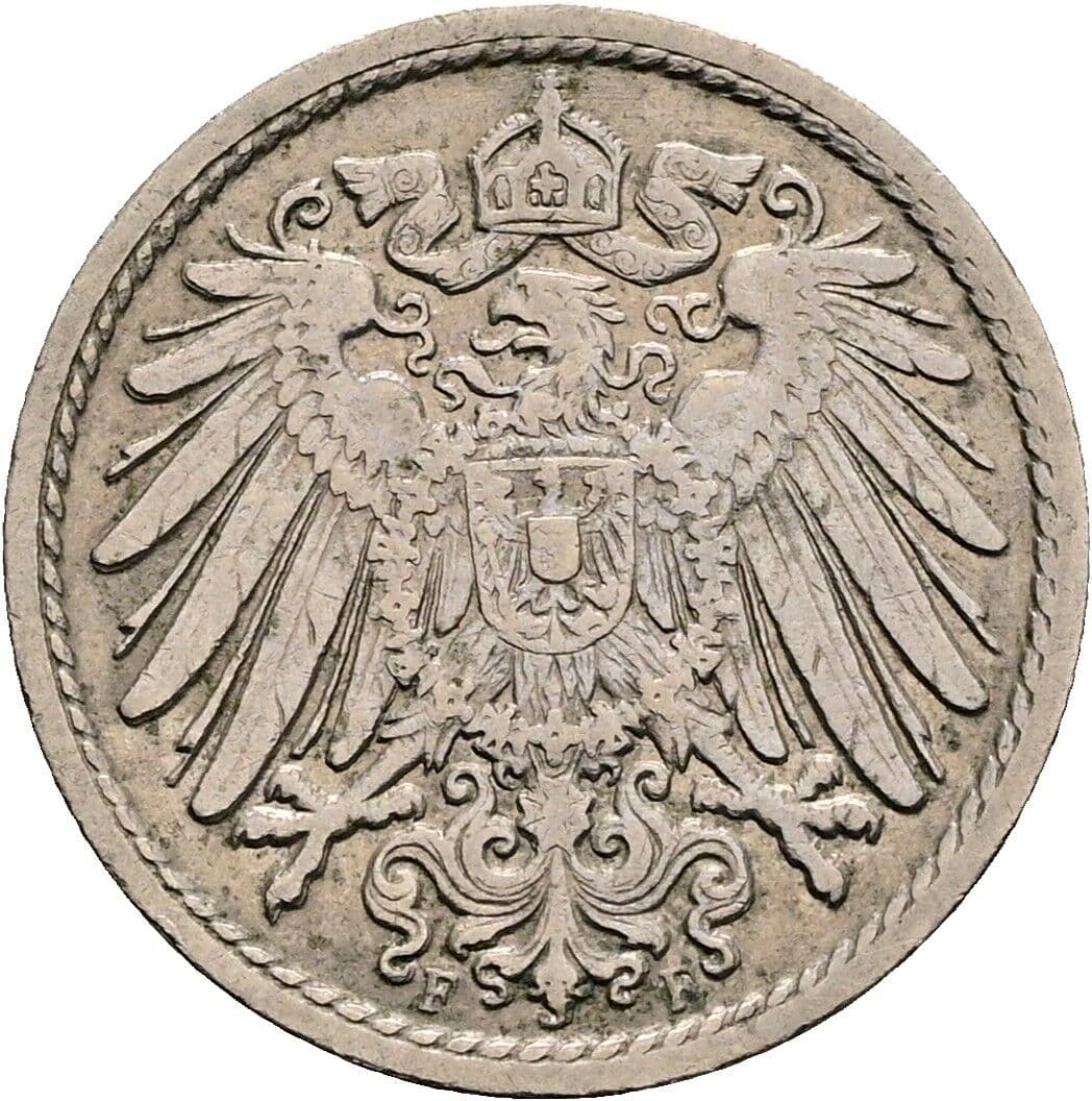 5 Pfennig 1900 F – Rückseite
