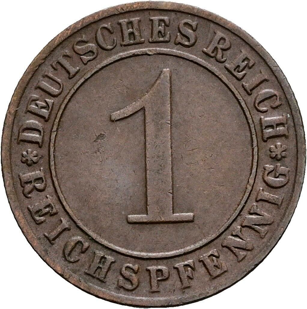 1 Reichspfennig 1934 D – Vorderseite