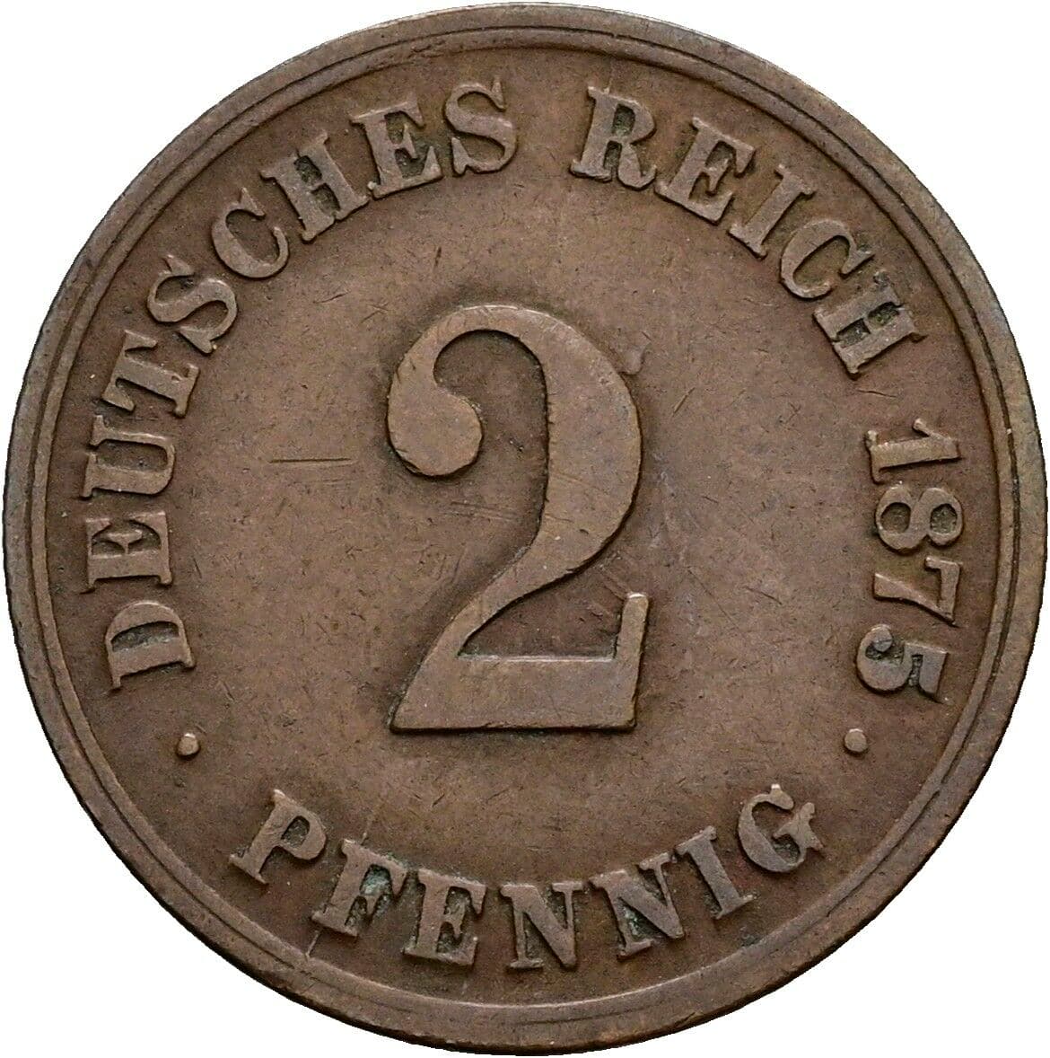 2 Pfennig 1875 H – Vorderseite