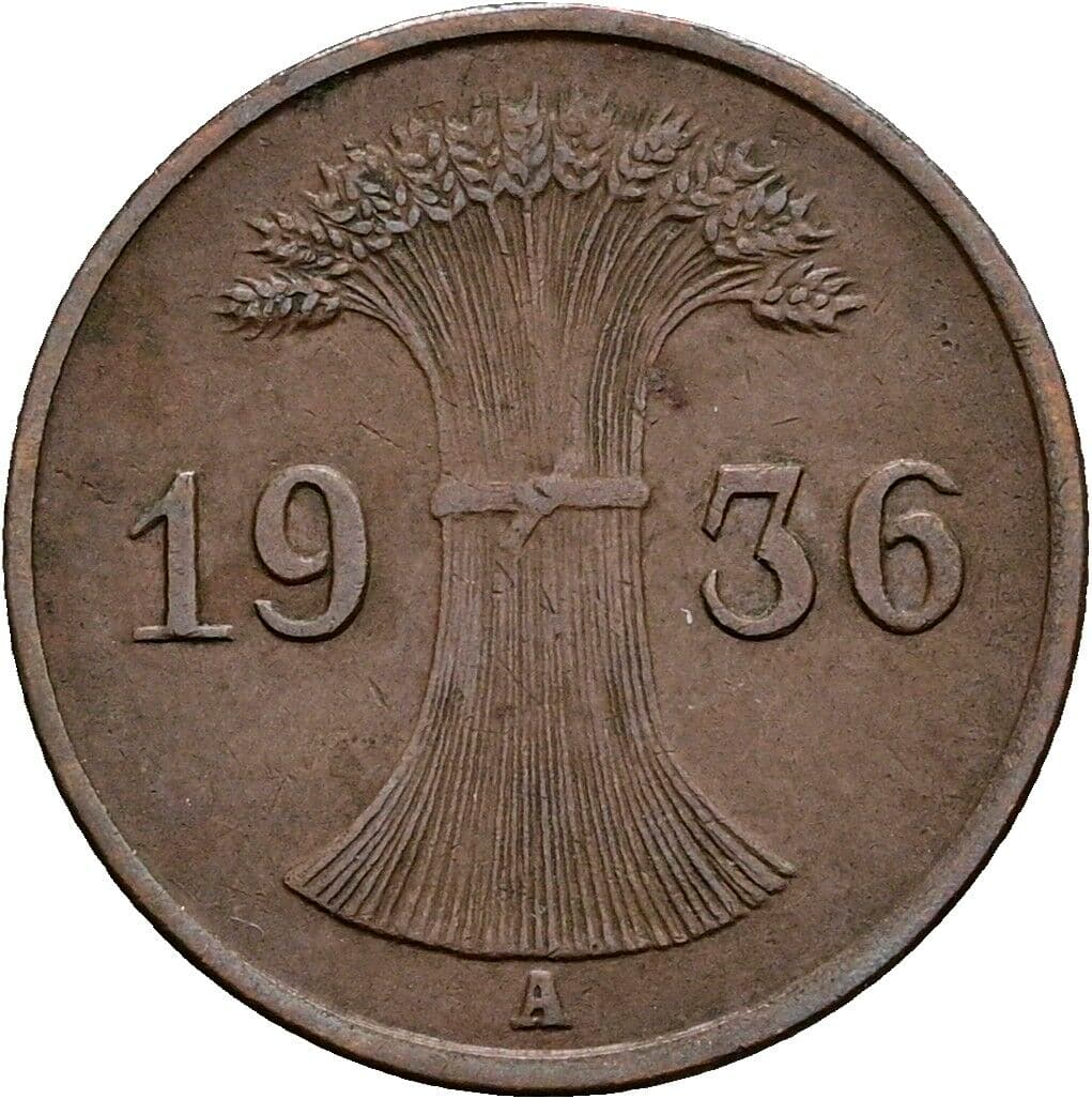 1 Reichspfennig 1936 A – Rückseite