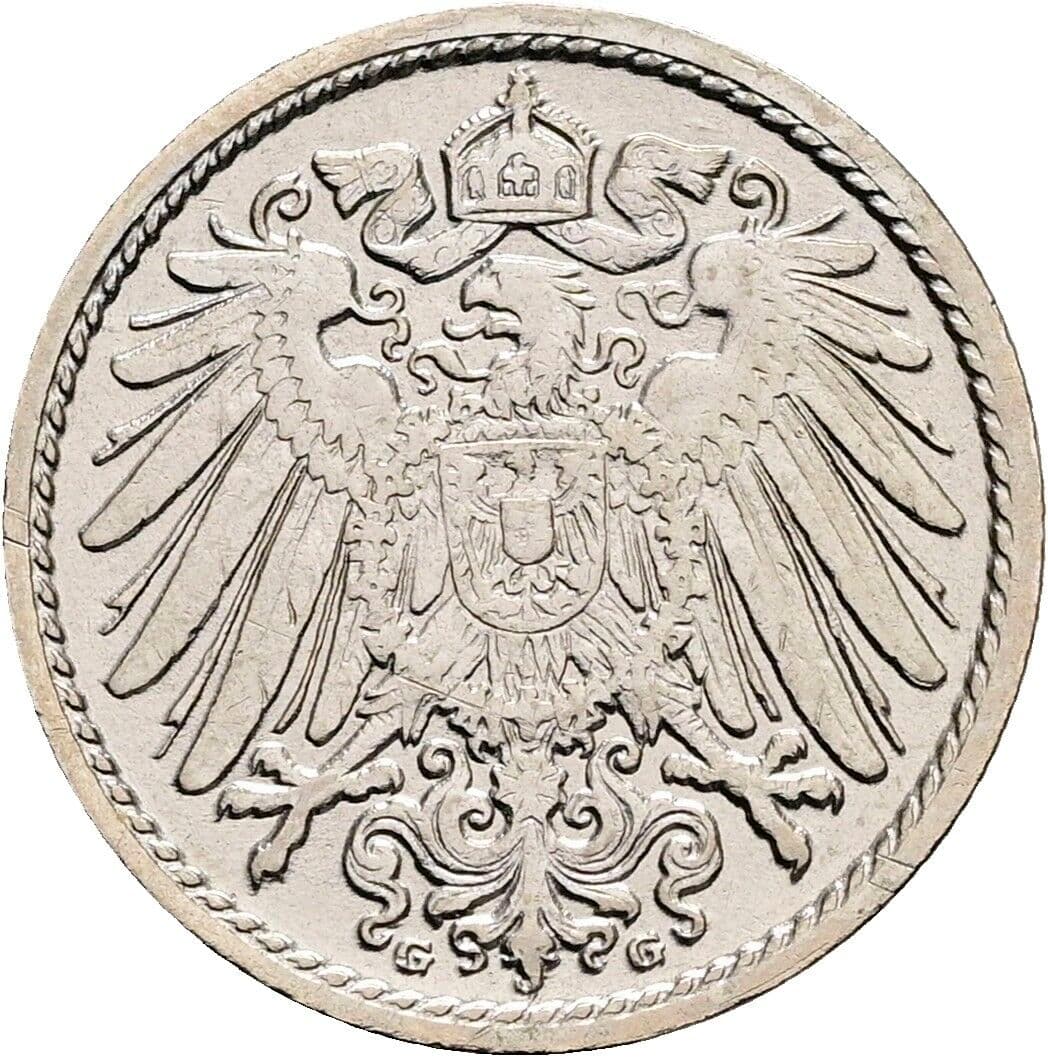 5 Pfennig 1908 G – Rückseite
