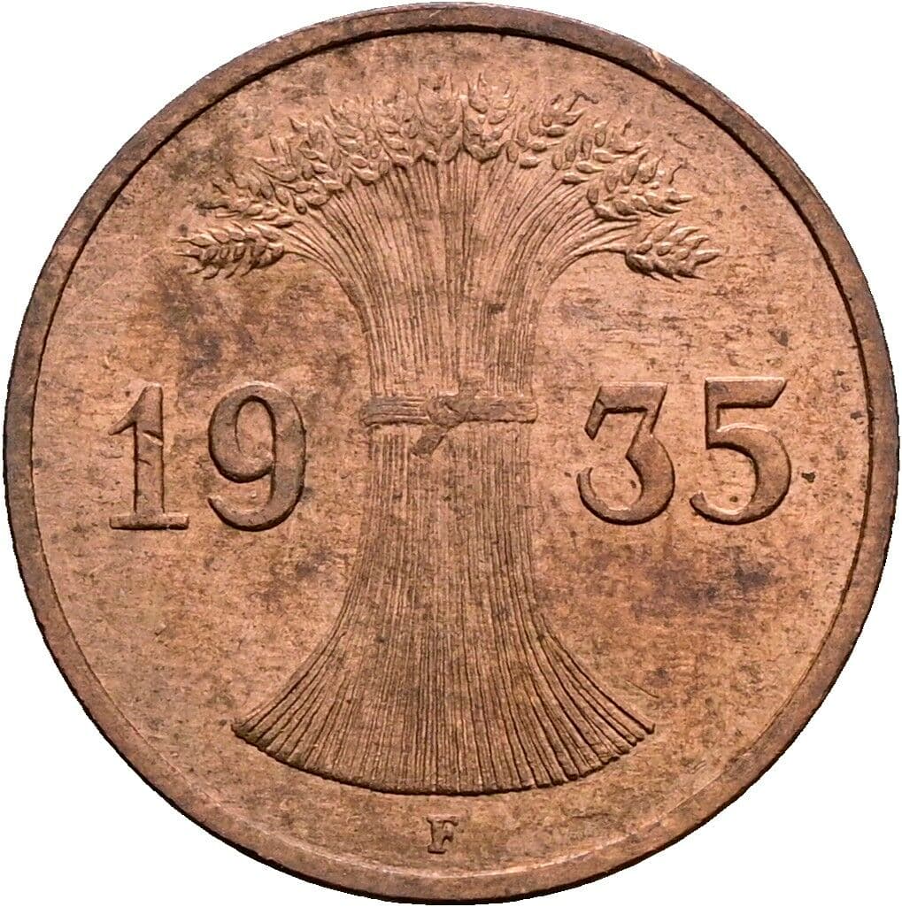 1 Reichspfennig 1935 F – Rückseite