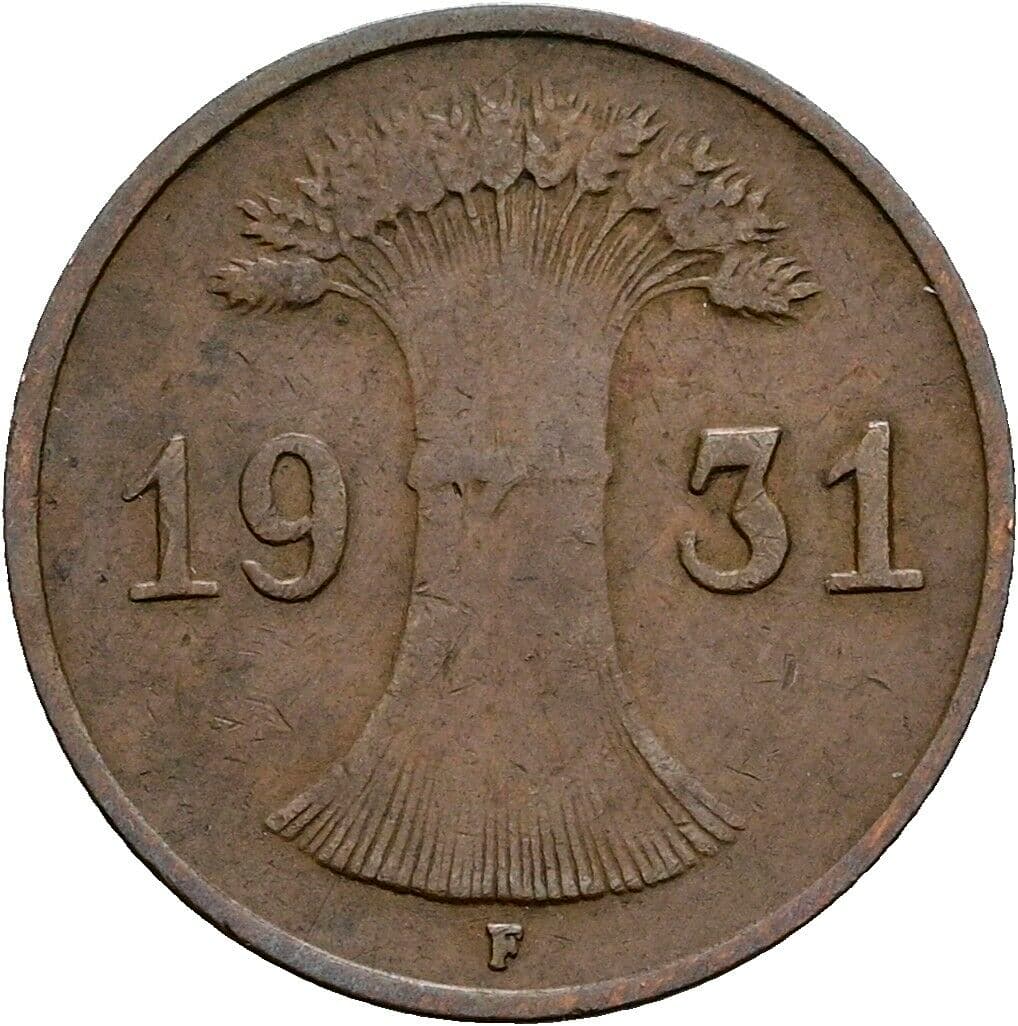 1 Reichspfennig 1931 F – Rückseite