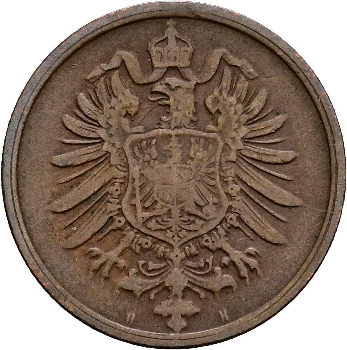 2 Pfennig 1875 H – Rückseite