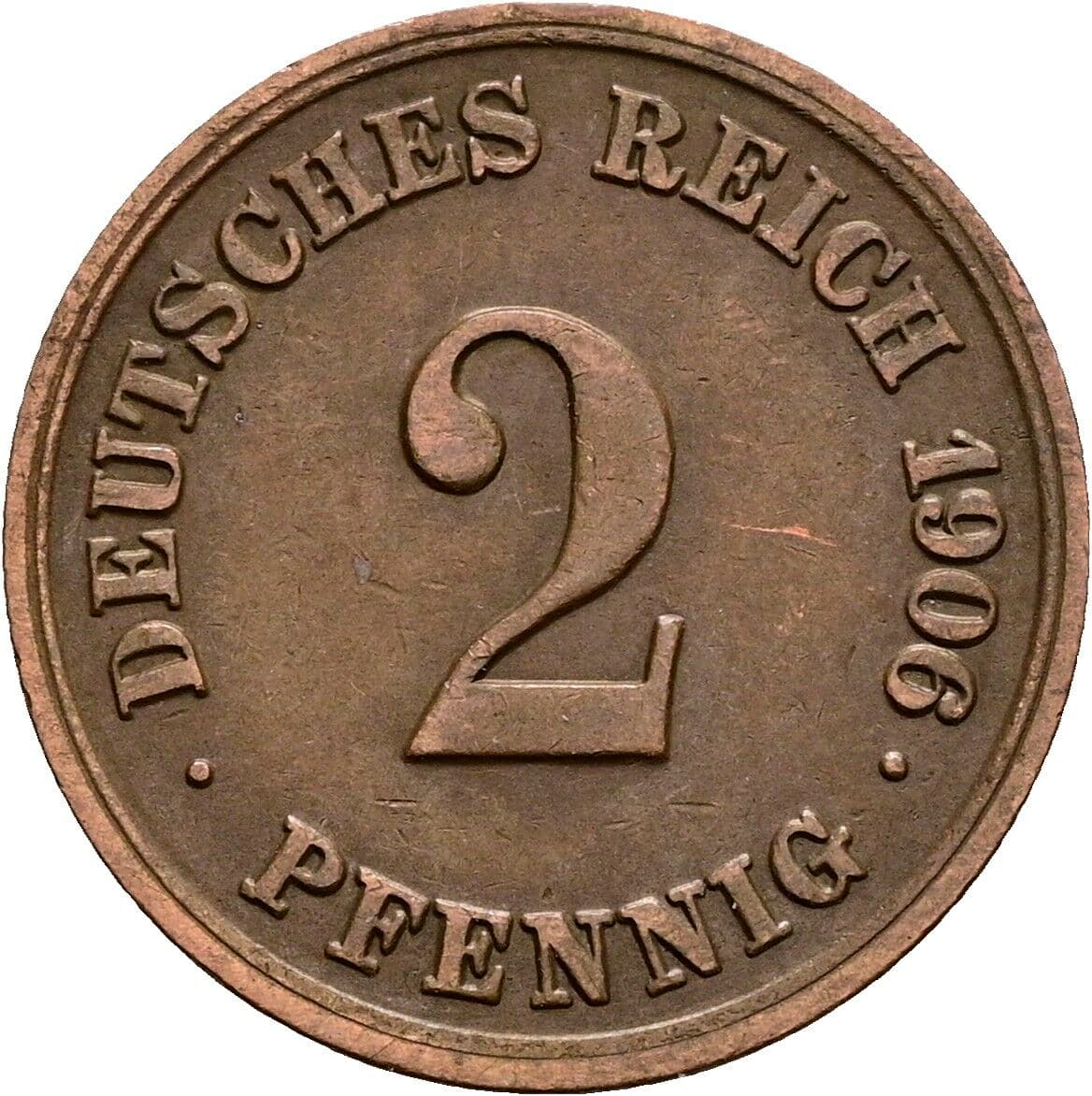 2 Pfennig 1906 E – Vorderseite