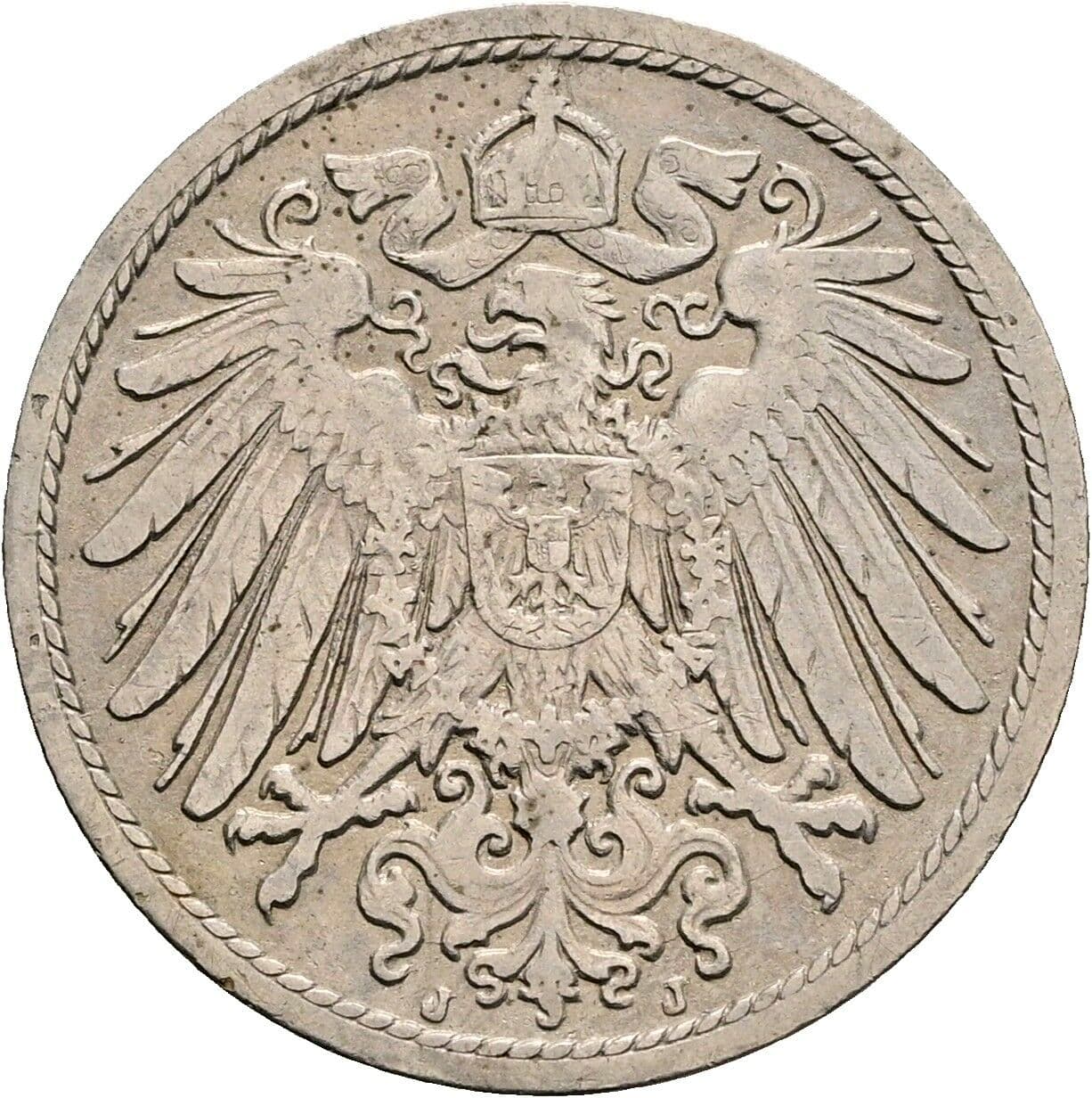 10 Pfennig 1905 J – Rückseite