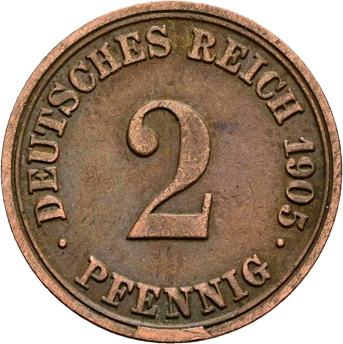 2 Pfennig 1905 A – Vorderseite