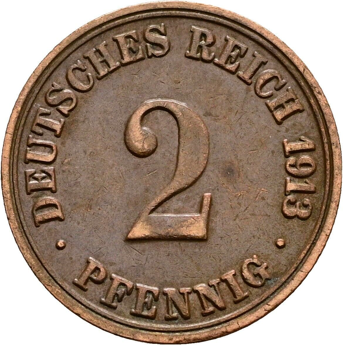 2 Pfennig 1913 A – Vorderseite