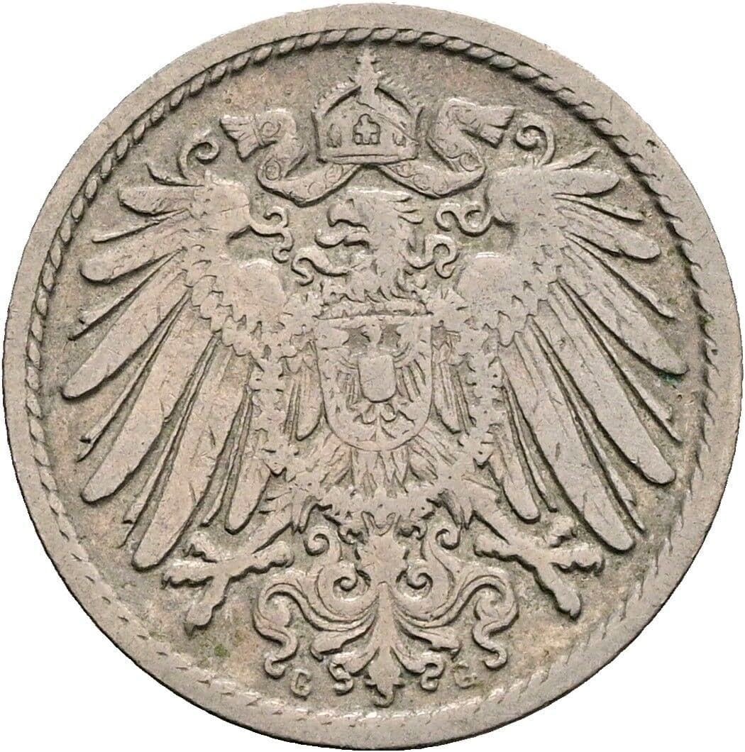5 Pfennig 1901 G – Rückseite