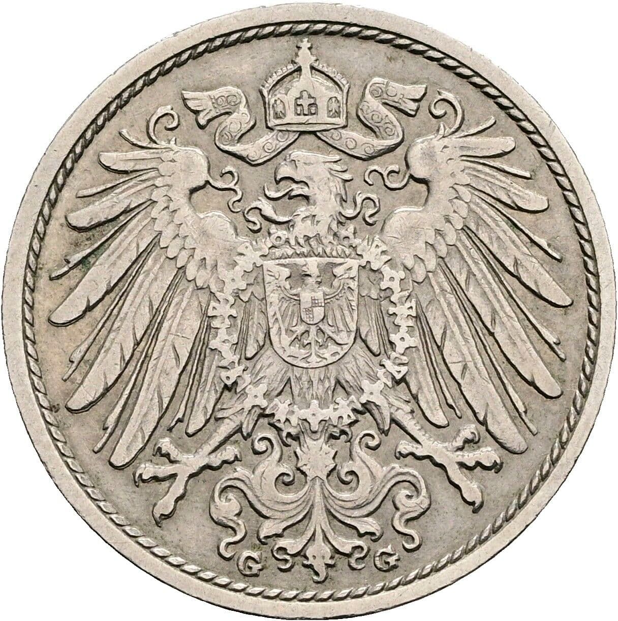 10 Pfennig 1908 G – Rückseite
