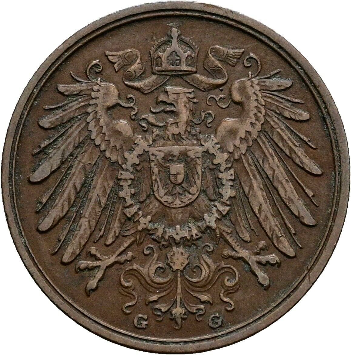 2 Pfennig 1904 G – Rückseite