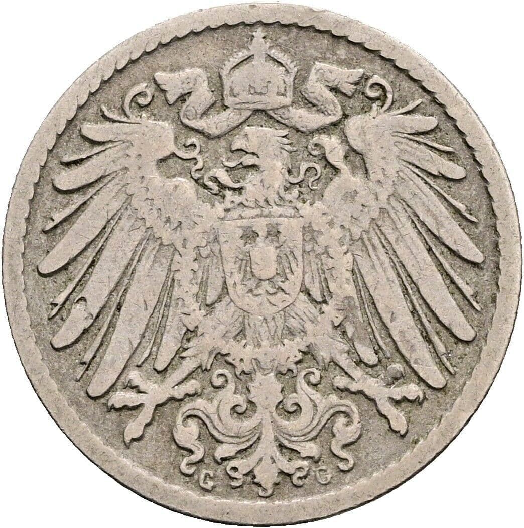 5 Pfennig 1894 G – Rückseite