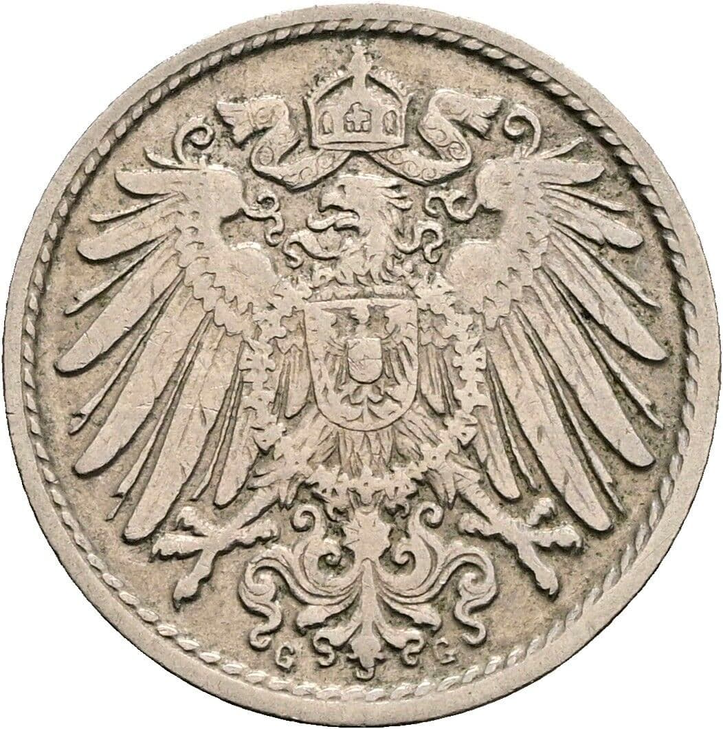 5 Pfennig 1900 G – Rückseite