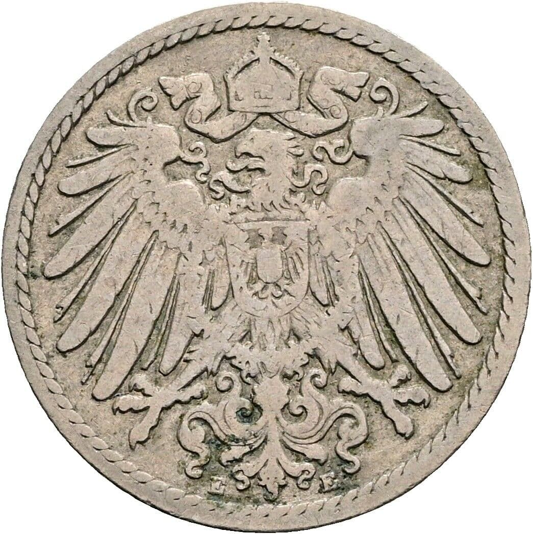 5 Pfennig 1895 E – Rückseite